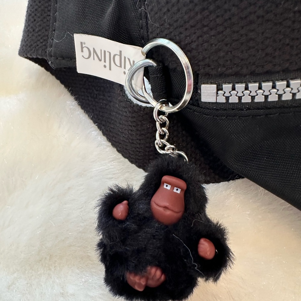 Kipling Black Waist Bag with Logo Patch and Monkey Keychain - Picture 9 of 9